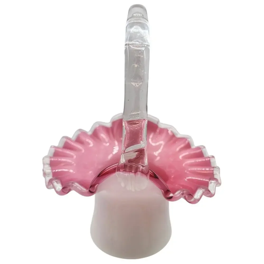 VINTAGE FENTON PEACH CREST BASKET
